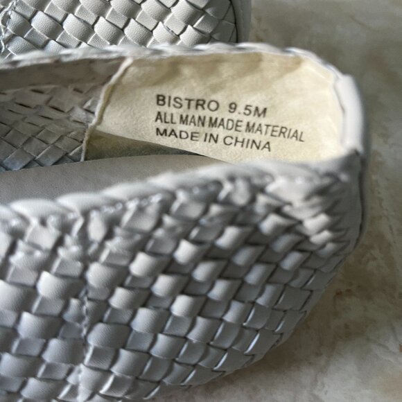 House of Harlow 1960 Sz 9.5 Bistro Woven White Ballet Flats - Picture 7 of 12